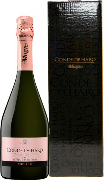 Игристое вино Muga, Cava "Conde de Haro" Brut Rose, Rioja DOC, gift box
