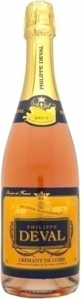 Игристое вино "Philippe Deval" Brut Rose, Cremant de Loire AOC