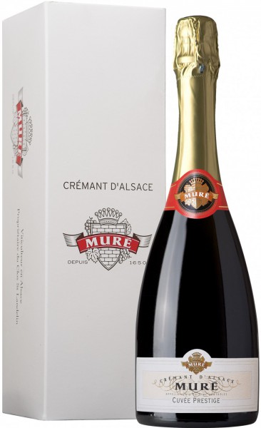 Игристое вино Rene Mure, Cremant d'Alsace "Cuvee Prestige" Brut, gift box