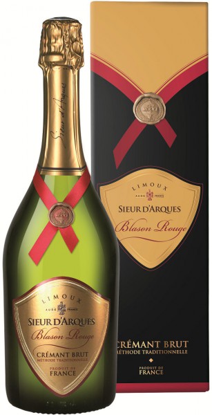 Игристое вино Sieur d’Arques, "Blason Rouge" Cremant Brut, Limoux AOC, gift box