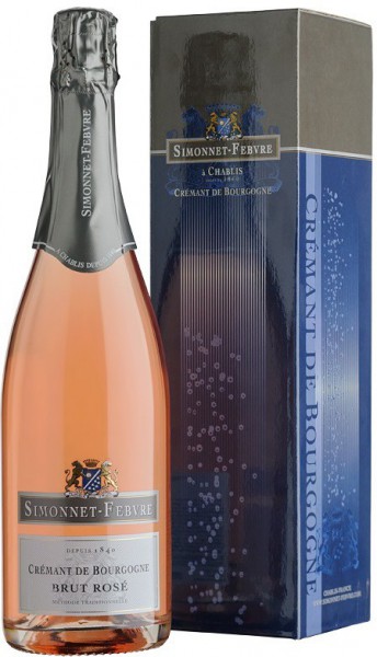 Игристое вино Simonnet-Febvre, "Cremant de Bourgogne" Brut Rose, gift box
