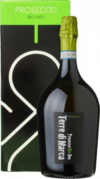 Игристое вино "Terre di Marca" Millesimato Extra-Dry, Prosecco Bio DOC Treviso, 2018, gift box, 1.5 л