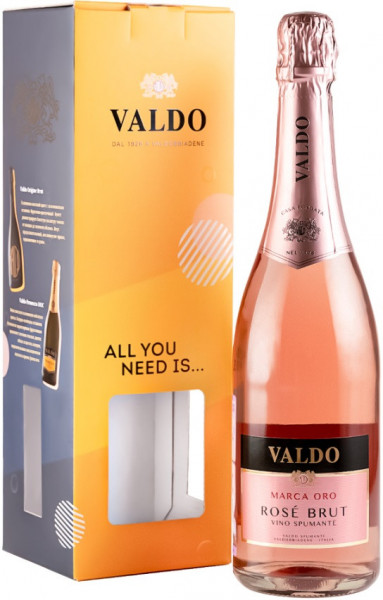 Игристое вино Valdo, "Marca Oro" Rose Brut, gift box