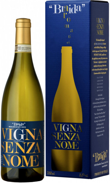 Игристое вино "Vigna Senza Nome" Moscato d'Asti DOCG, 2018, gift box