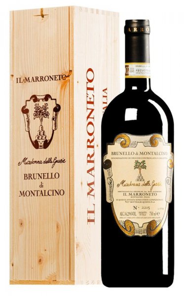 Вино Il Marroneto, "Madonna delle Grazie" Brunello di Montalcino DOCG, 2017, wooden box, 1.5 л
