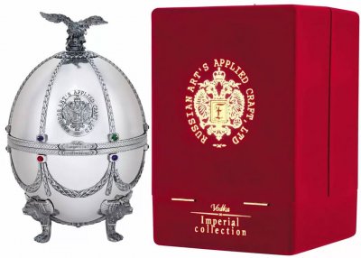Набор "Императорская Коллекция" в футляре в форме яйца Фаберже, Серебро, в бархатной коробке, 0.7 л