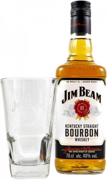 Виски "Jim Beam" with glass (Spain), 1 л