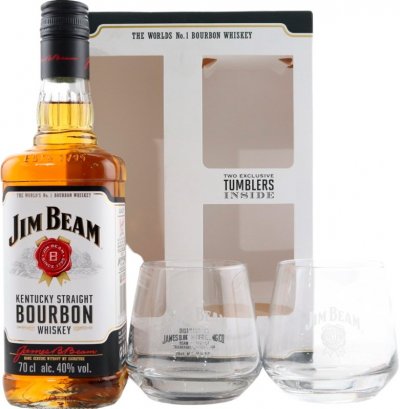 Набор "Jim Beam", gift box with 2 glasses