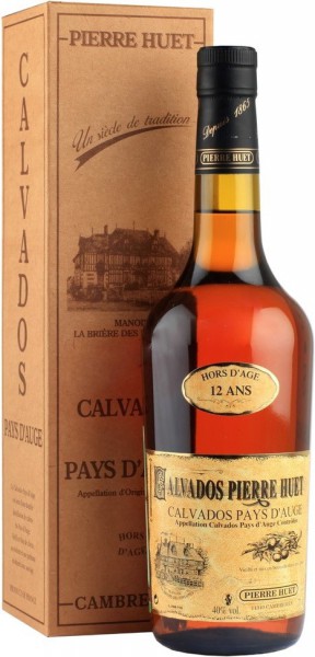 Кальвадос Calvados Pierre Huet, "Hors d'Age" 12 ans, Calvados Pays d'Auge AOC, gift box, 0.7 л