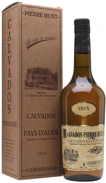 Кальвадос Calvados Pierre Huet, Vieux Pays d'Auge AOC, gift box, 0.7 л