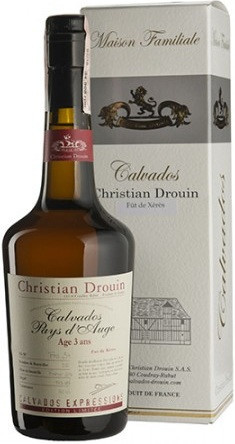 Кальвадос Christian Drouin, Calvados Pays d'Auge "Fut de Xeres" 3 Ans, gift box, 0.7 л
