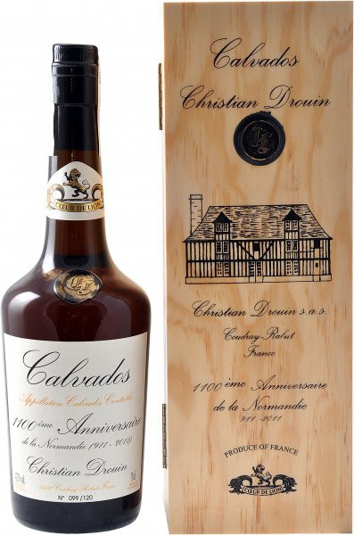 Кальвадос Christian Drouin, "Coeur de Lion" Calvados 1100-eme Anniversaire de la Normandie, wooden box, 0.7 л