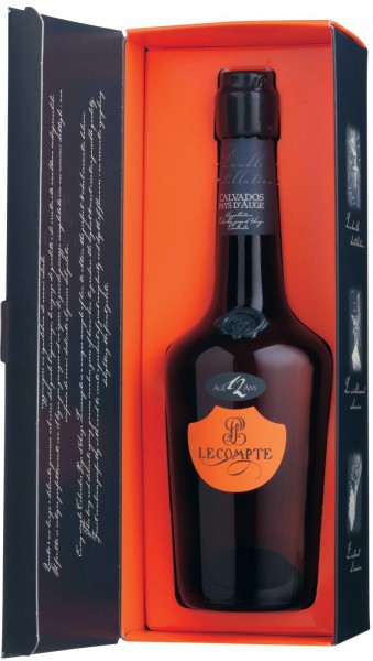 Кальвадос Lecompte, Pays d'Auge, 12 years, in gift box, 0.7 л