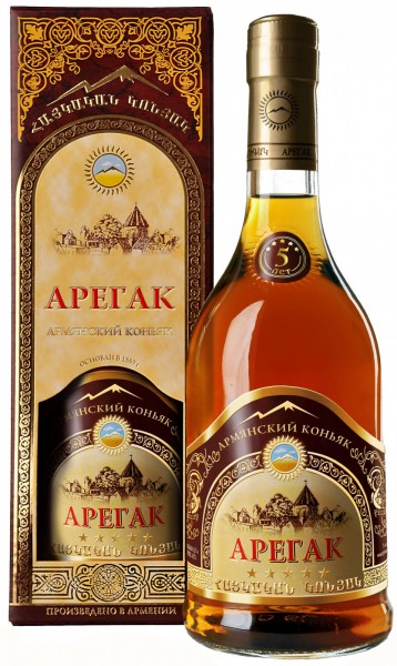 Коньяк Armenian Cognac "Aregak" 5 Stars, in gift box, 0.5 л