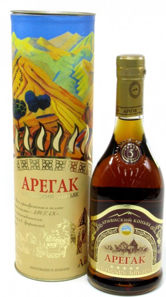 Коньяк Armenian Cognac "Aregak" 5 Stars, in tube, 0.5 л