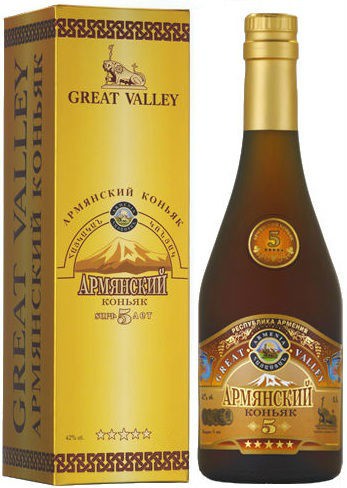 Коньяк Armenian Cognac "Great Valley" 5 Stars, gift box, 0.5 л