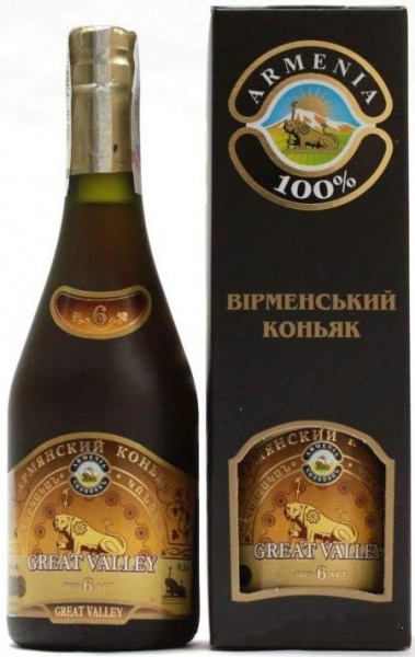 Коньяк Armenian Cognac "Great Valley" 6 Years Old, gift box, 0.5 л