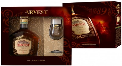 Коньяк "Arvest" VSOP, gift box & glass, 0.5 л