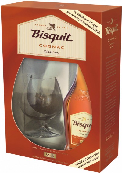Коньяк Bisquit Classique with glass, gift box, 0.7 л