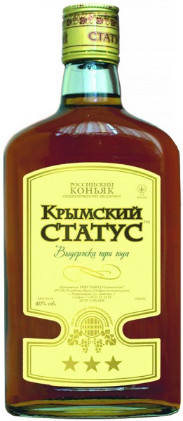 Коньяк "Crimean Status" 3 Stars, flask, 0.5 л