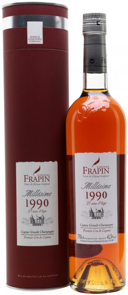 Коньяк "Frapin" Millesime, Cognac Grand Champagne AOC, 1990, gift tube, 0.7 л