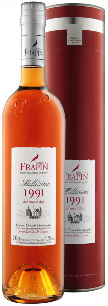 Коньяк "Frapin" Millesime, Cognac Grand Champagne AOC, 1991, gift tube, 0.7 л