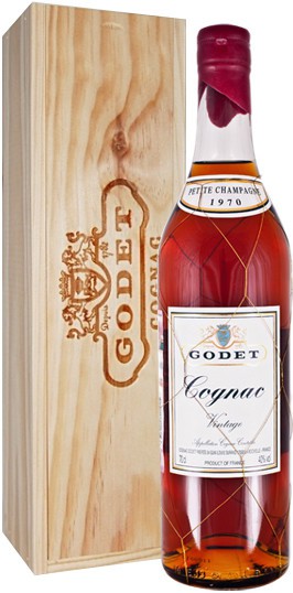 Коньяк Godet, "Vintage", Petite Champagne AOC, 1970, wooden box, 0.7 л