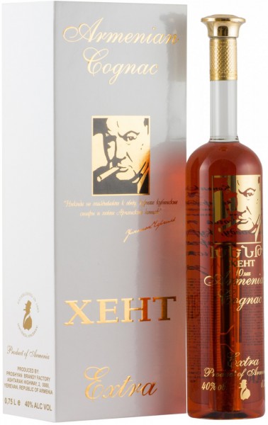 Коньяк "Hent" Extra 10 Years Old, gift box with a cigar, 0.75 л