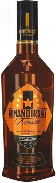 Коньяк "Komandirskiy" 4 Years Old, 0.375 л