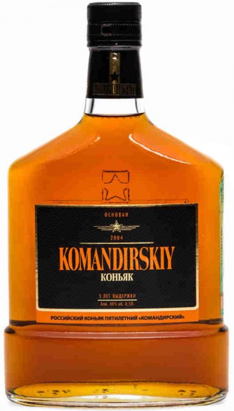 Коньяк "Komandirskiy" 5 Years Old, flask, 0.5 л