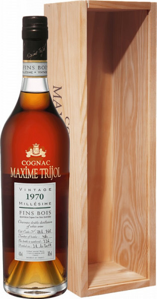 Коньяк "Maxime Trijol" Fins Bois AOC, 1970, wooden box, 0.7 л