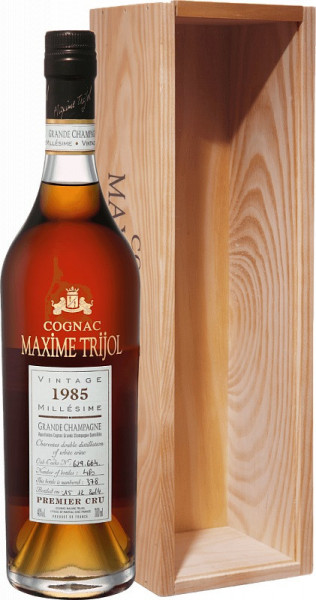 Коньяк "Maxime Trijol" Grande Champagne Premier Cru AOC, 1985, wooden box, 0.7 л
