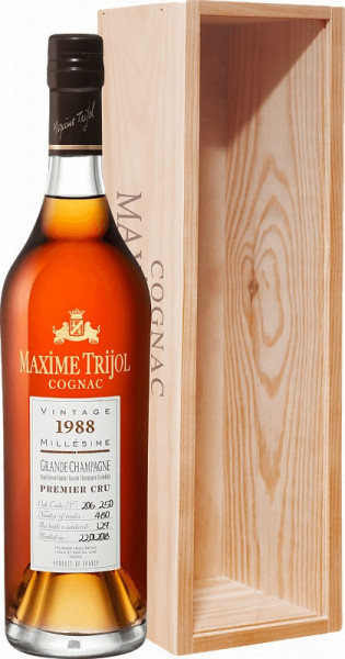 Коньяк "Maxime Trijol" Grande Champagne Premier Cru AOC, 1988, wooden box, 0.7 л
