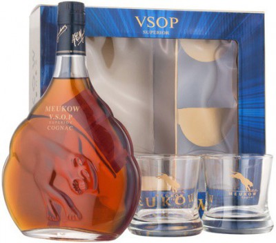 Коньяк Meukow V.S.O.P., gift box with 2 glasses, 0.7 л