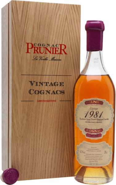 Коньяк "Prunier" Grande Champagne AOC, 1981, gift box, 0.7 л