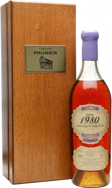 Коньяк "Prunier" Petite Champagne AOC, 1980, gift box, 0.7 л