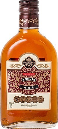 Коньяк "Российский" 3 Звездочки, 0.25 л