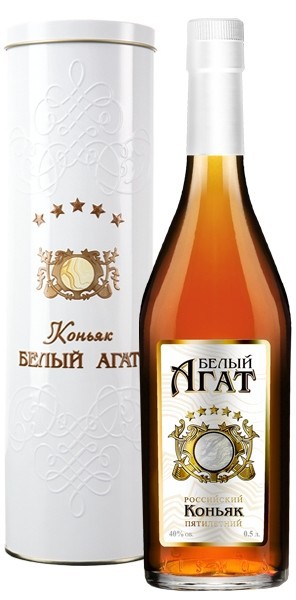 Коньяк White Agate, 5 stars, gift box, 0.5 л