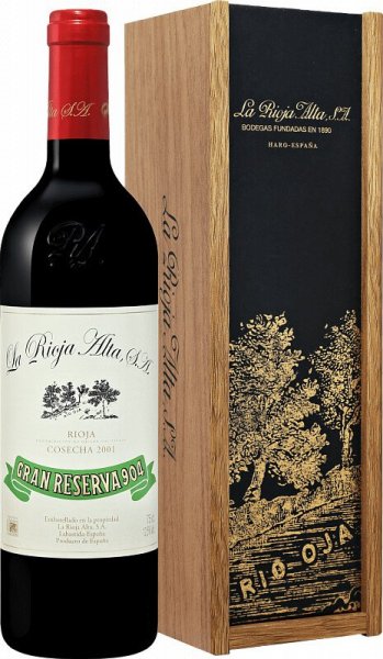 Вино La Rioja Alta, "Gran Reserva 904", Rioja DOC, 2001, wooden box