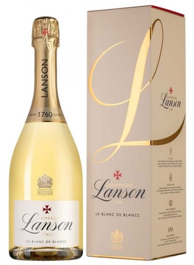 Шампанское Lanson, Le Blanc de Blancs Brut, Champagne AOC, 2017, gift box
