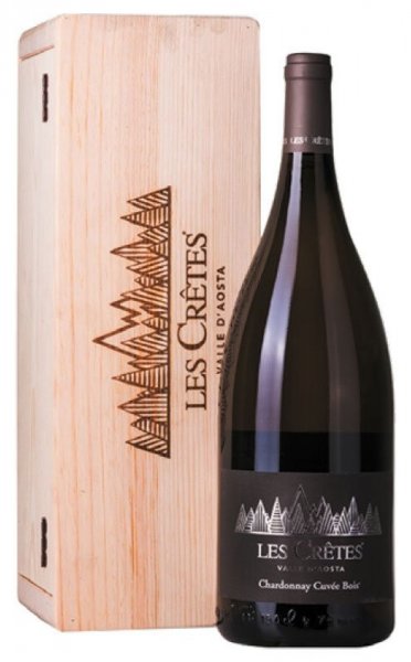 Вино Les Cretes, Chardonnay "Cuvee Bois", Valle d'Aosta DOC, 2020, wooden box, 1.5 л
