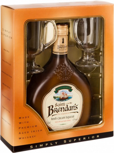 Ликер "Saint Brendan's", gift box & 2 glasses, 0.7 л