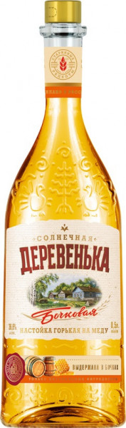 Ликер "Солнечная деревенька" Бочковая, настойка горькая на меду, 0.5 л