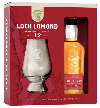 Набор "Loch Lomond" Single Malt 12 Years Old, gift box with 1 glass, 200 мл