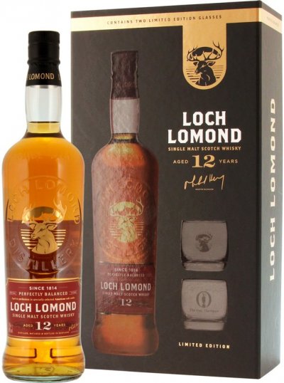 Набор "Loch Lomond" Single Malt, gift box with 2 glasses