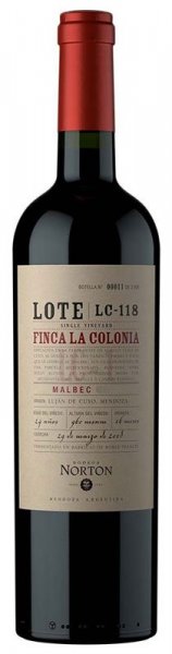 Вино Norton, "Lote" Finca La Colonia LC-118, 2018