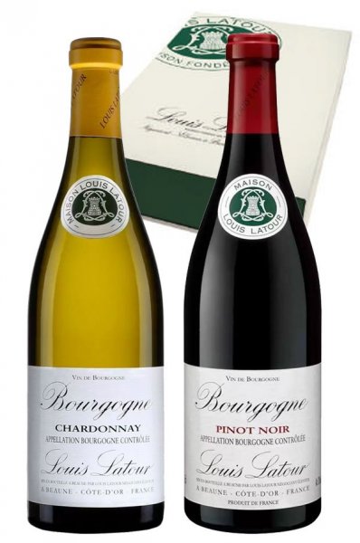 Набор Louis Latour Bourgogne AOC (Pinot Noir 2020 & Chardonnay Bourgogne 2020), gift box