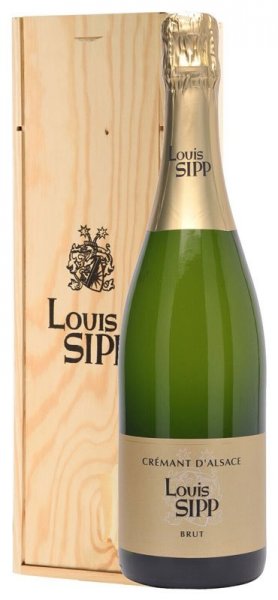 Игристое вино Louis Sipp, Cremant d'Alsace Brut, wooden box, 1.5 л