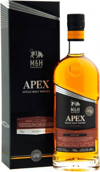 Виски M&H, "Apex" Rum Cask, gift box, 0.7 л