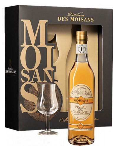 Вино Moisans, Pineau des Charentes AOC, gift box with 1 glass